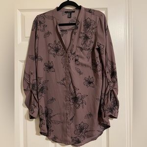FOREVER 21 Long Sleeve Floral Blouse